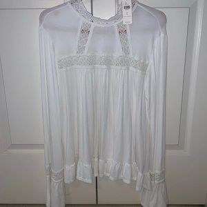 White Anthropologie blouse Size Large